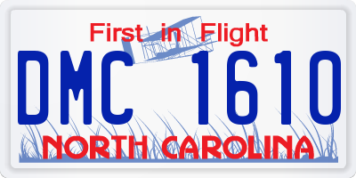 NC license plate DMC1610