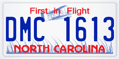 NC license plate DMC1613