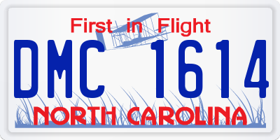 NC license plate DMC1614