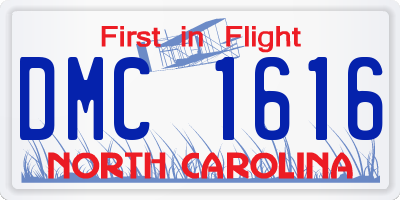 NC license plate DMC1616