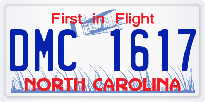 NC license plate DMC1617