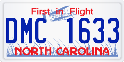 NC license plate DMC1633