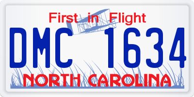 NC license plate DMC1634