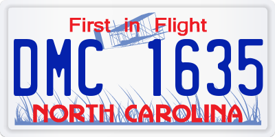 NC license plate DMC1635
