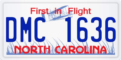 NC license plate DMC1636