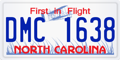 NC license plate DMC1638