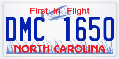 NC license plate DMC1650