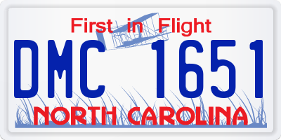 NC license plate DMC1651