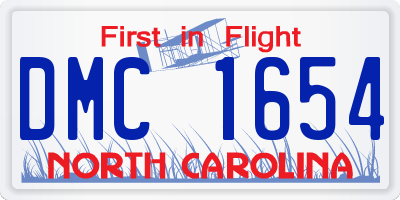 NC license plate DMC1654