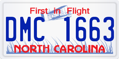 NC license plate DMC1663