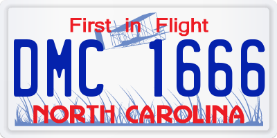 NC license plate DMC1666