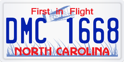 NC license plate DMC1668