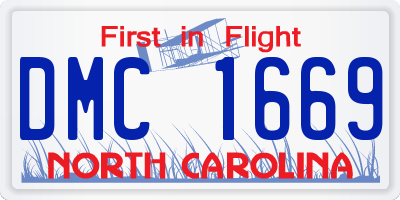 NC license plate DMC1669