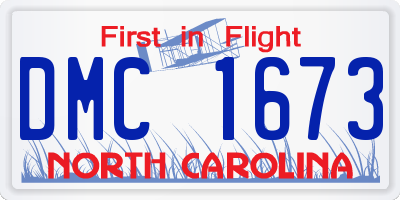 NC license plate DMC1673