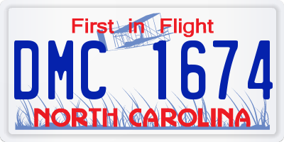 NC license plate DMC1674