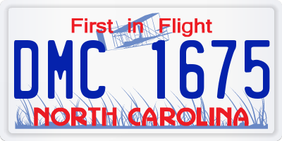 NC license plate DMC1675