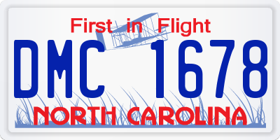 NC license plate DMC1678