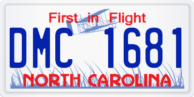 NC license plate DMC1681