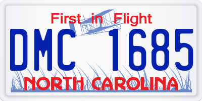 NC license plate DMC1685