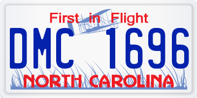 NC license plate DMC1696