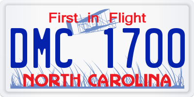NC license plate DMC1700
