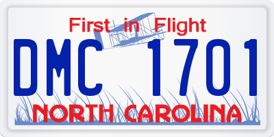 NC license plate DMC1701