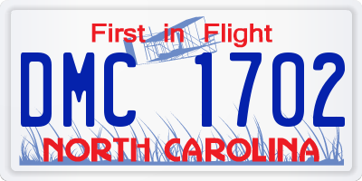 NC license plate DMC1702