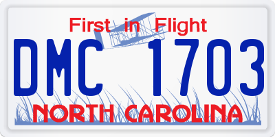 NC license plate DMC1703