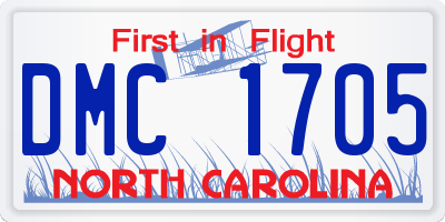 NC license plate DMC1705