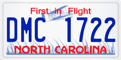 NC license plate DMC1722