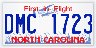 NC license plate DMC1723