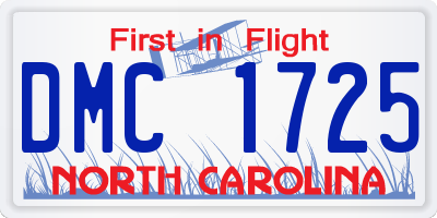 NC license plate DMC1725