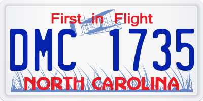 NC license plate DMC1735