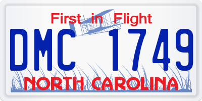 NC license plate DMC1749