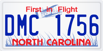 NC license plate DMC1756