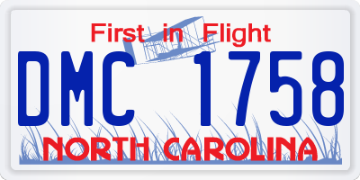 NC license plate DMC1758
