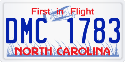 NC license plate DMC1783