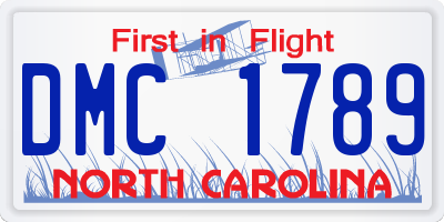 NC license plate DMC1789