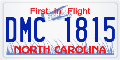 NC license plate DMC1815
