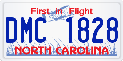 NC license plate DMC1828
