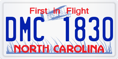 NC license plate DMC1830