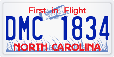 NC license plate DMC1834