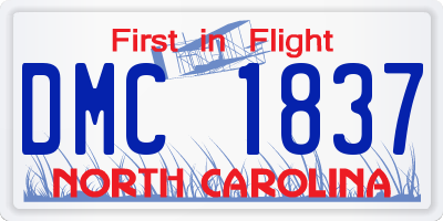 NC license plate DMC1837
