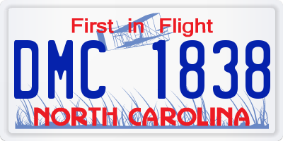 NC license plate DMC1838
