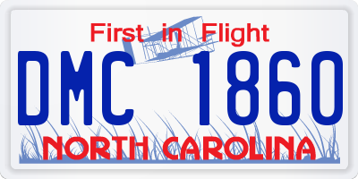 NC license plate DMC1860