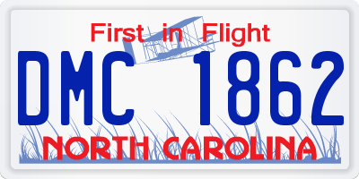 NC license plate DMC1862