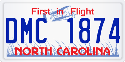 NC license plate DMC1874