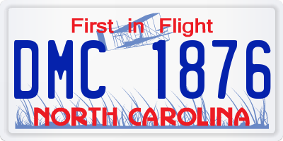 NC license plate DMC1876