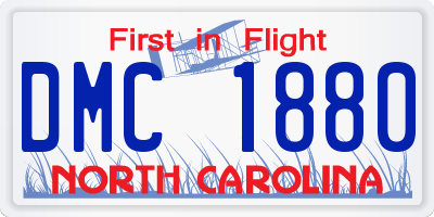 NC license plate DMC1880