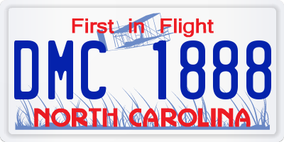 NC license plate DMC1888